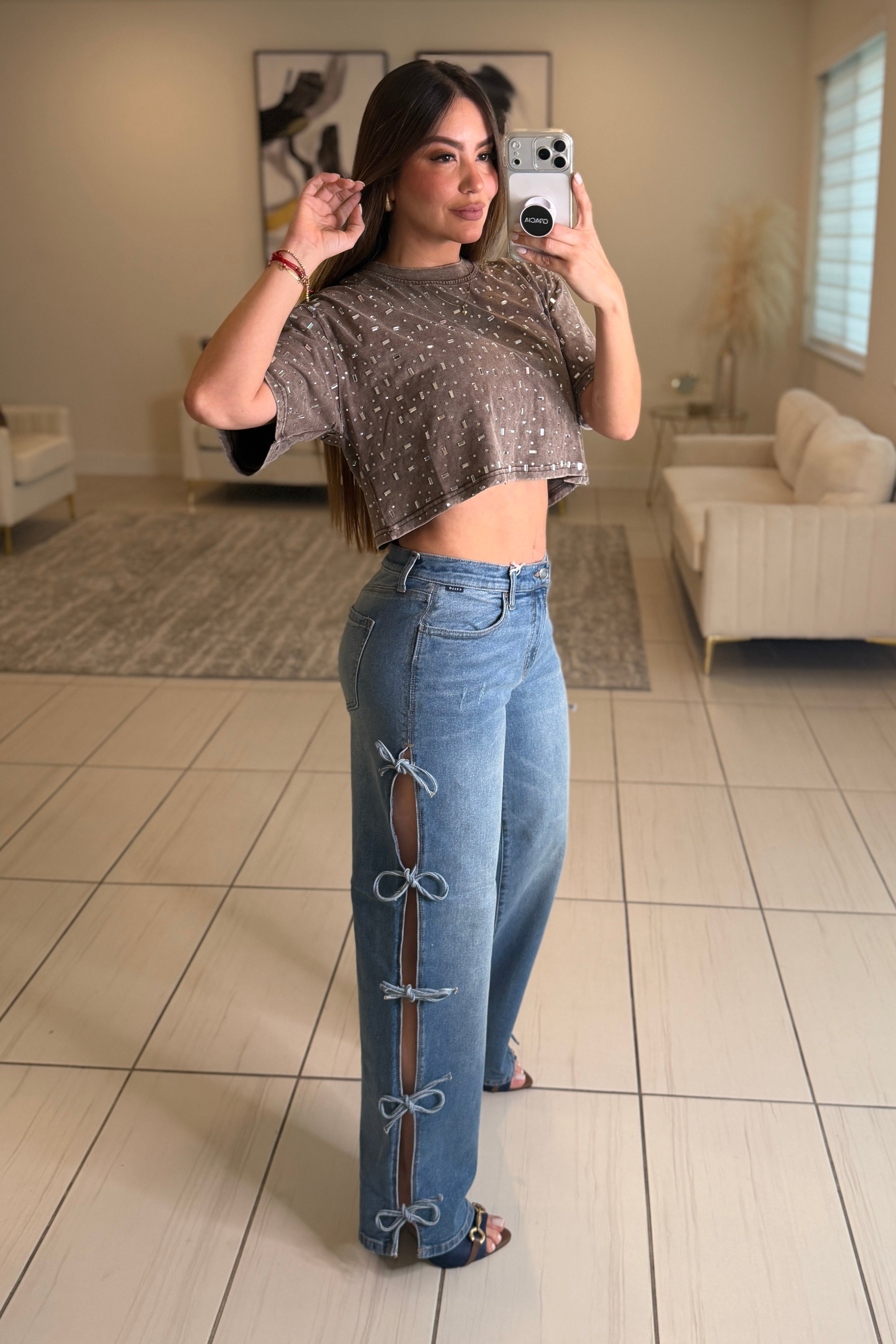 Everyday Bow Muse Denim Pants