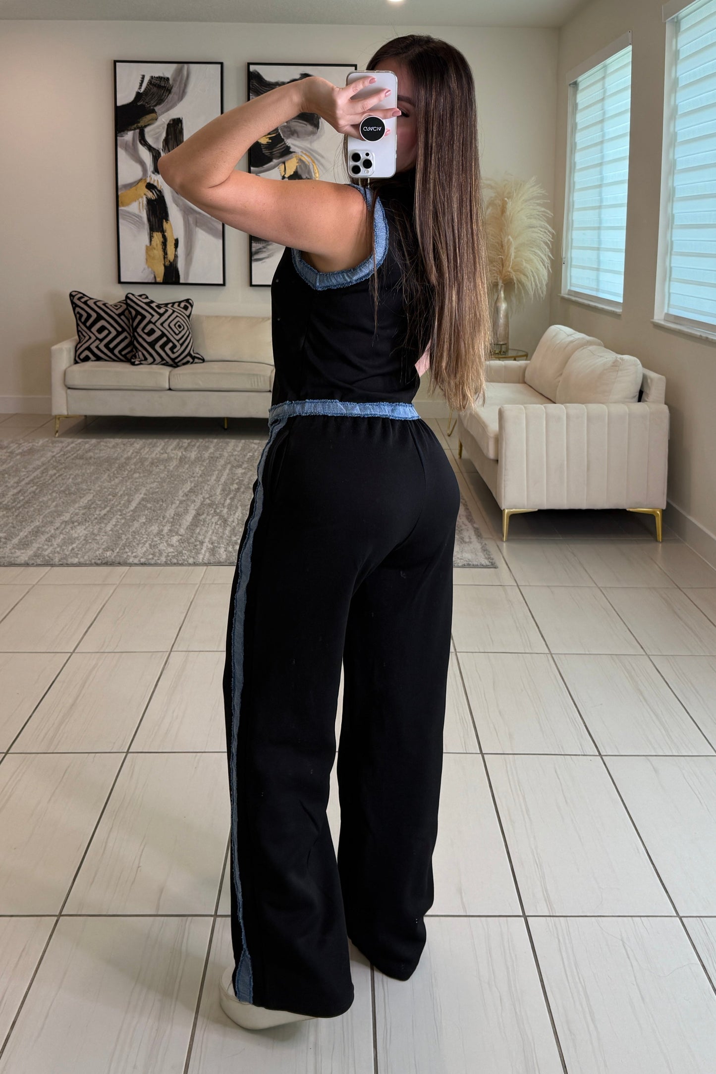 Iconic Black and Denim Contrast Set