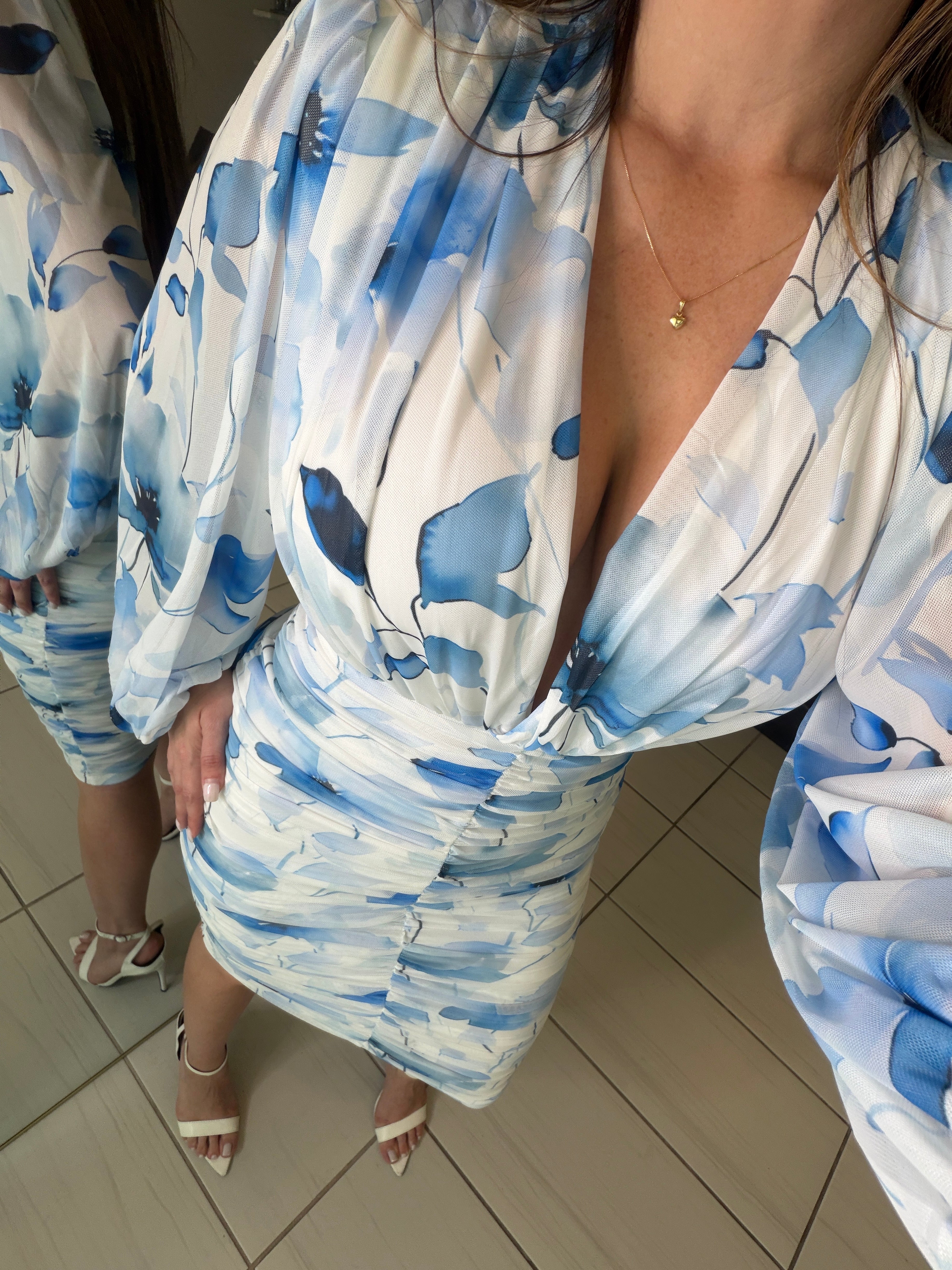 Poetic Floral Blue Dress