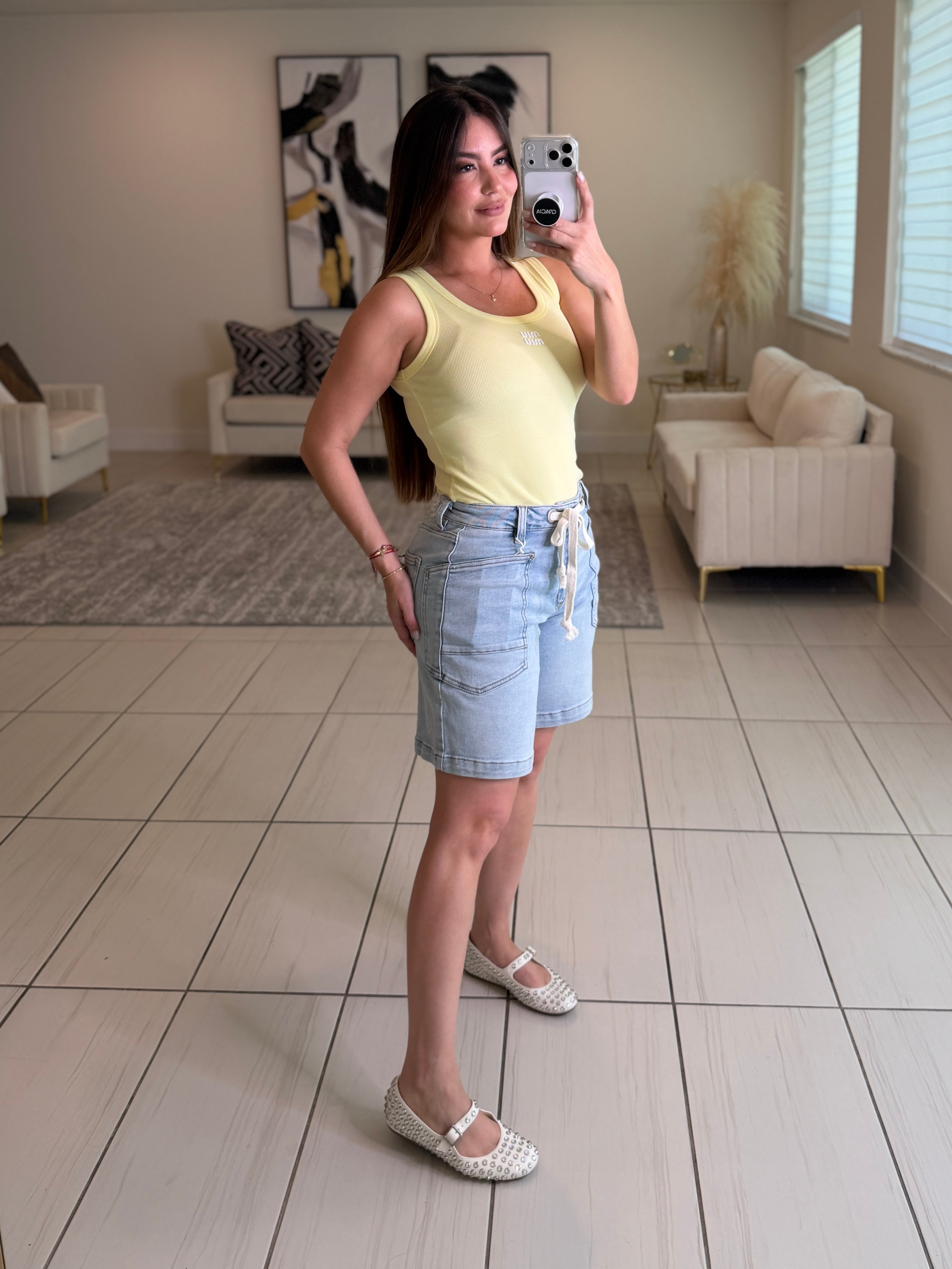 Divine Desire Denim Bermuda Shorts