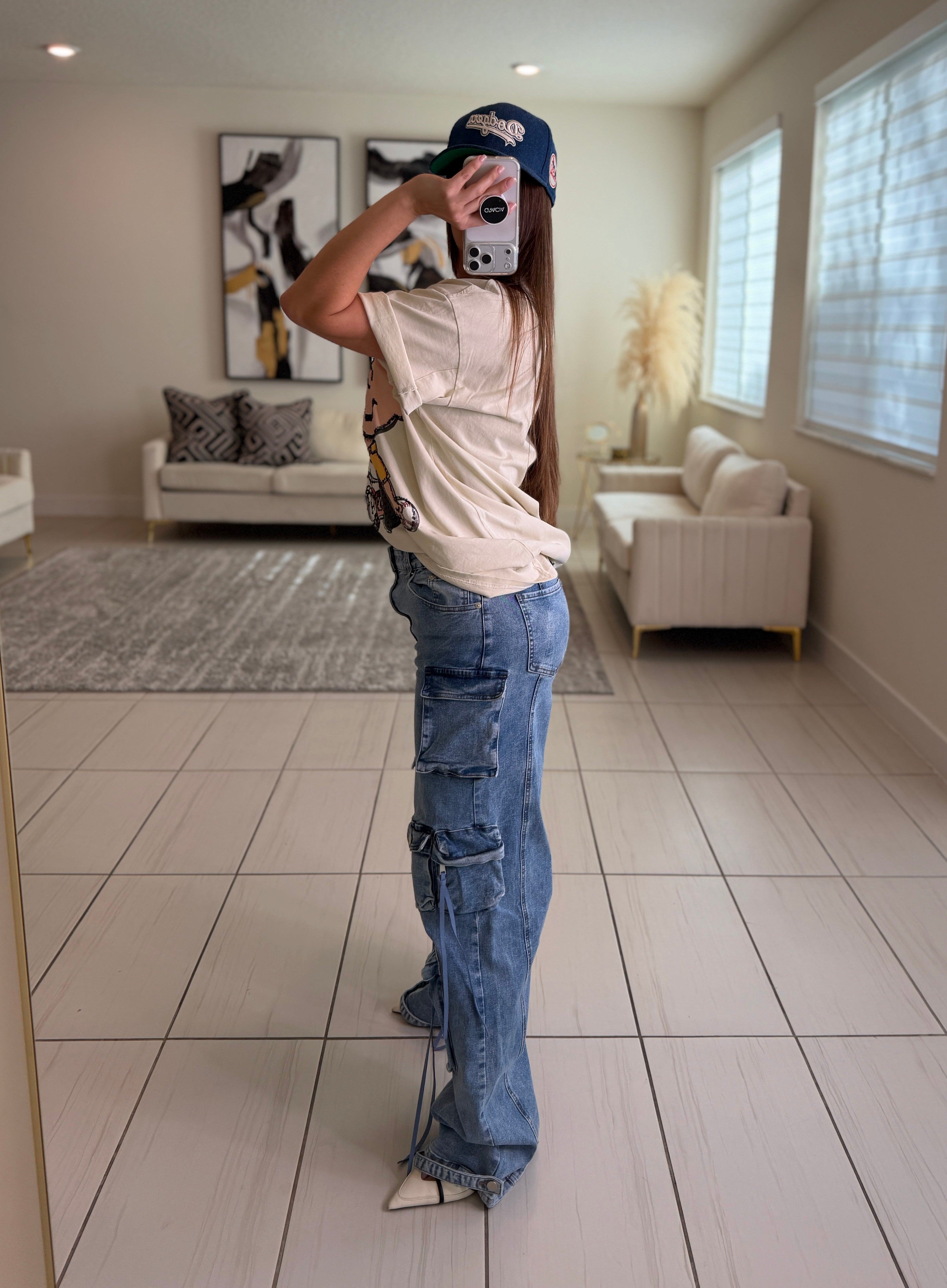 Gravity Flow Cargo Denim Pants