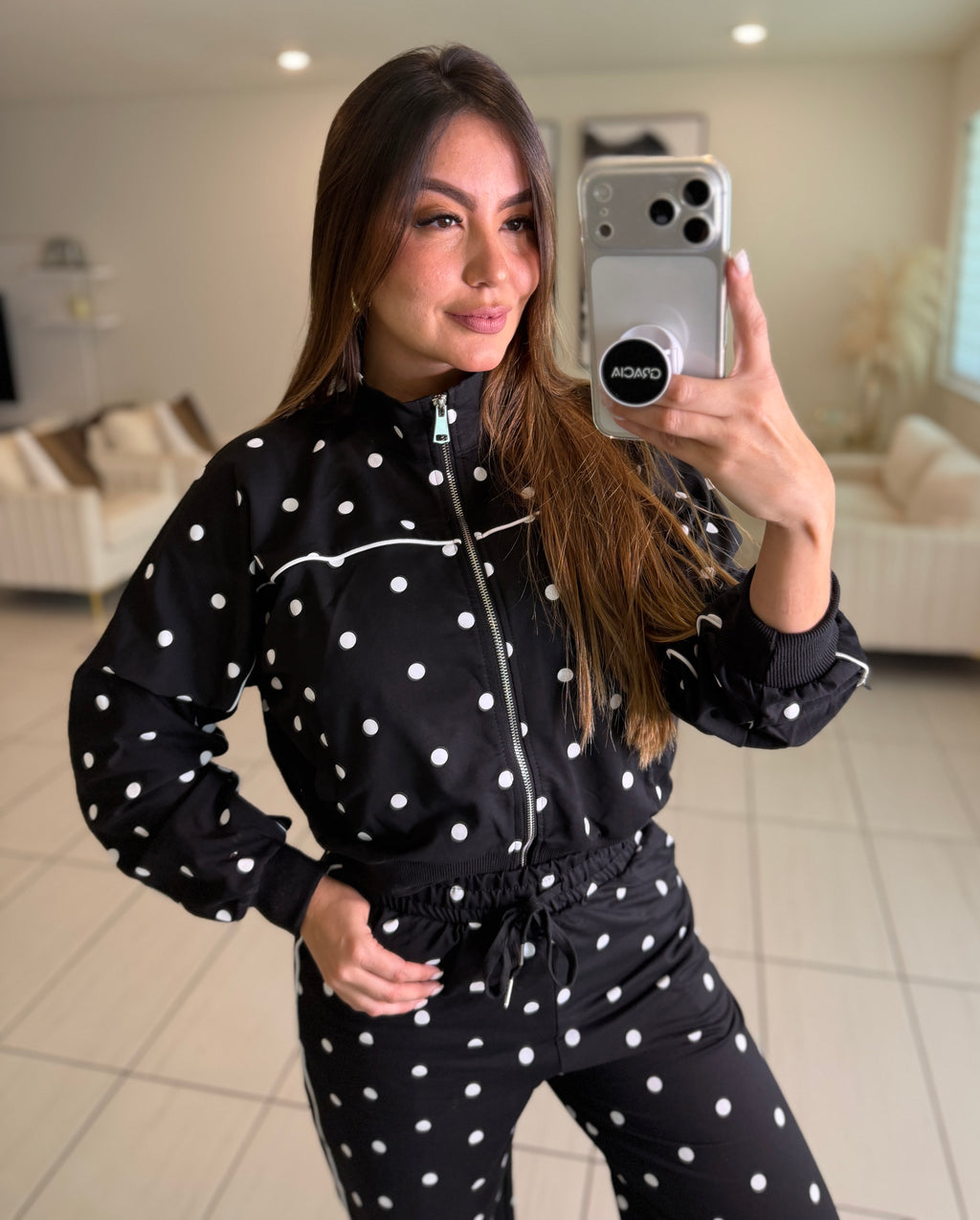 Divine Polka Dots Black Pant Set