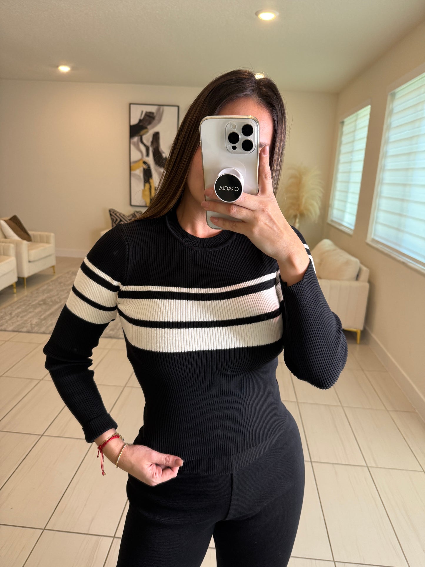 Iconic Knit Black Pant Set
