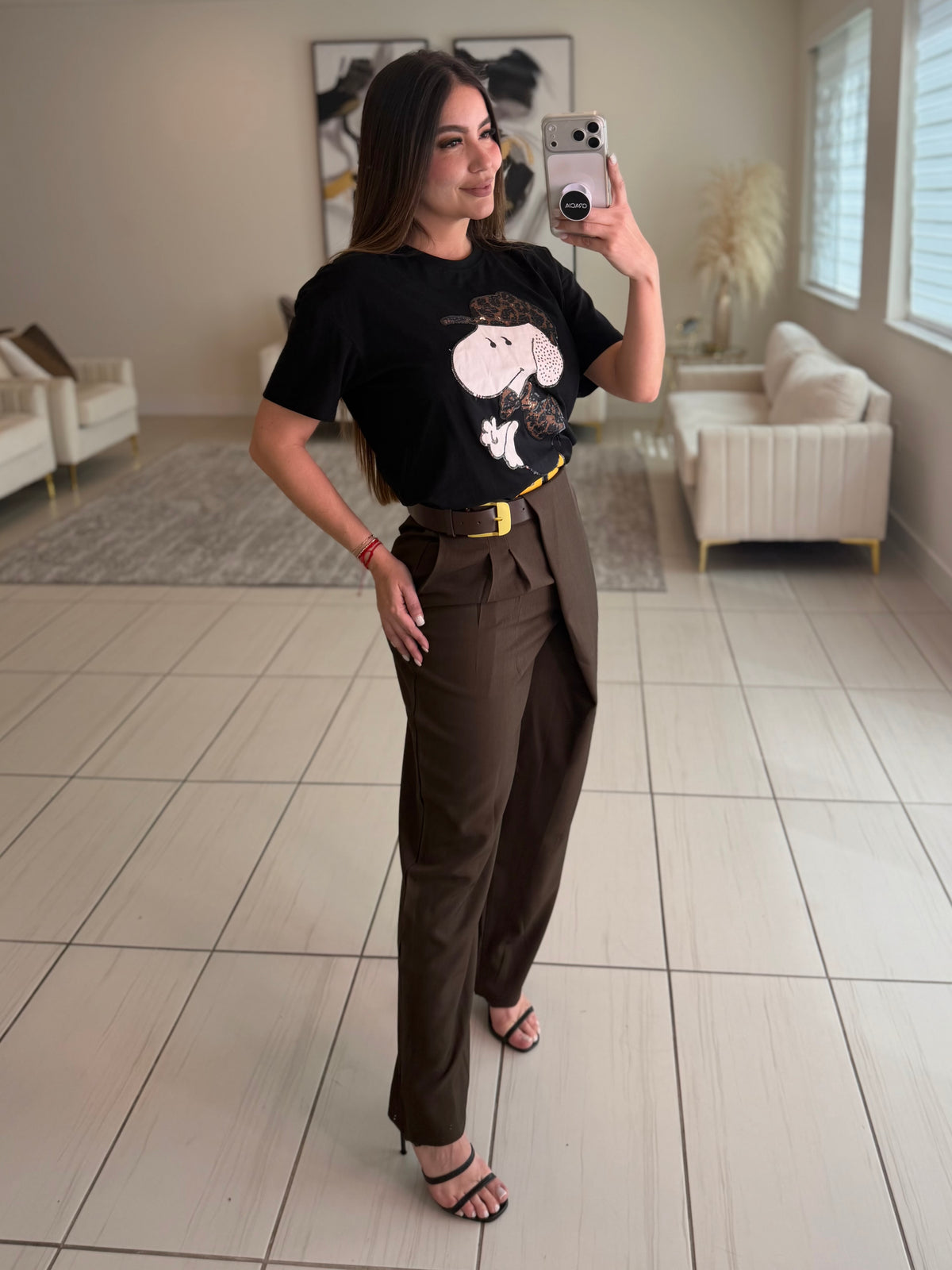 Moonlit Asym Brown Pants
