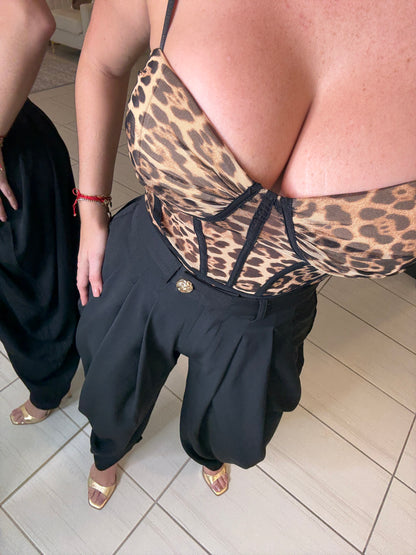 Glam Leopard Print Bodysuit