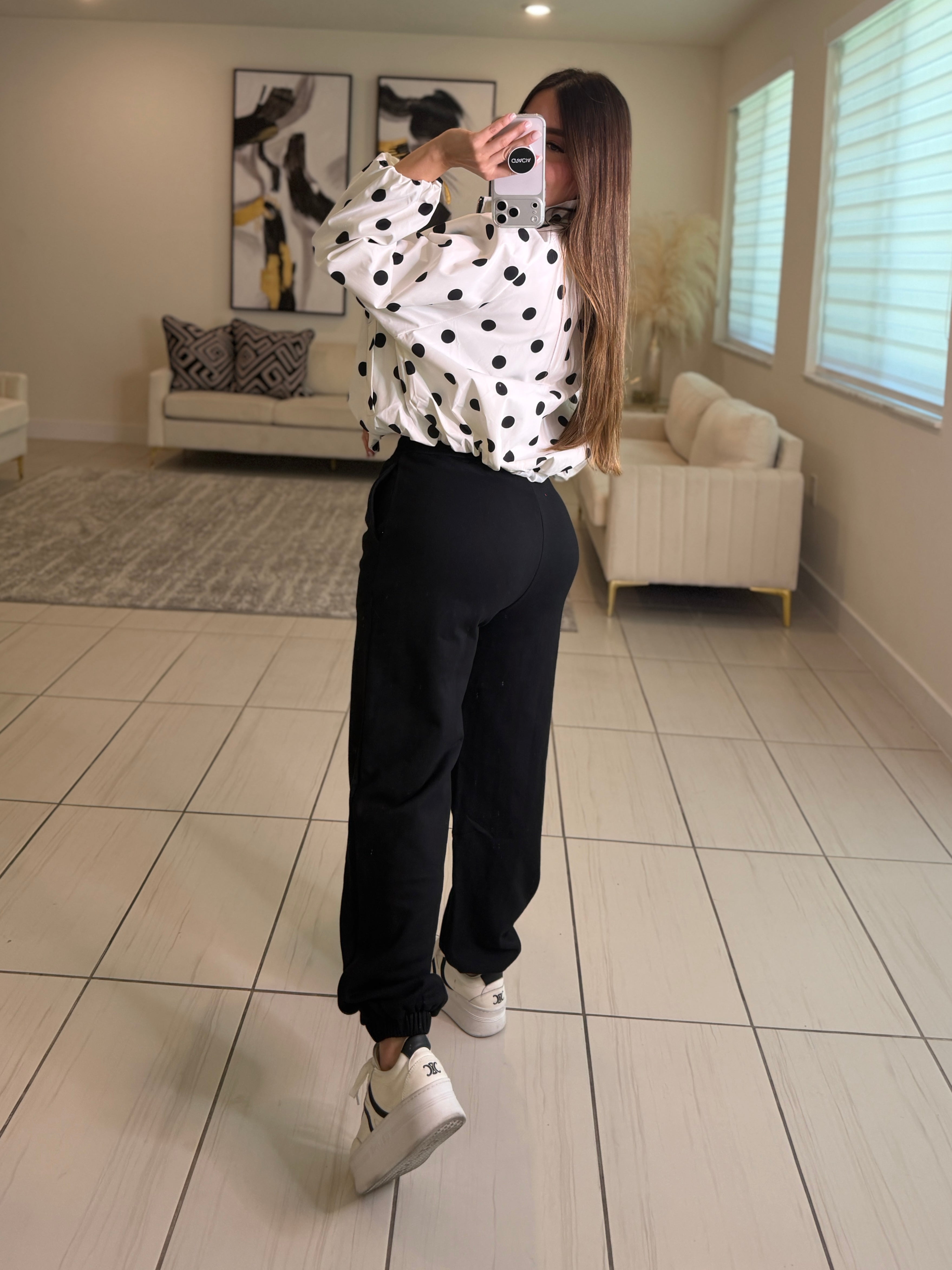 Polka Muse White Bomber Jacket