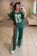 Sporty Chic Green Comfy Pant Set