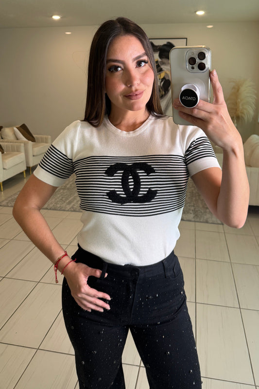 Iconic Knit Off White Top