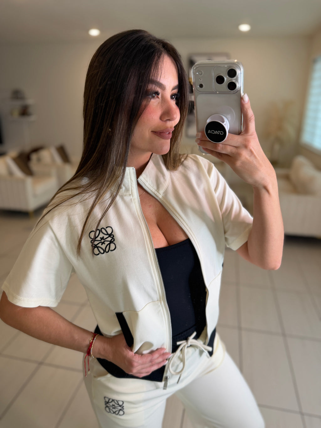 Iconic Muse White and Black Pant Set