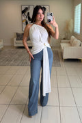 Power Lines Stripes Denim Pants