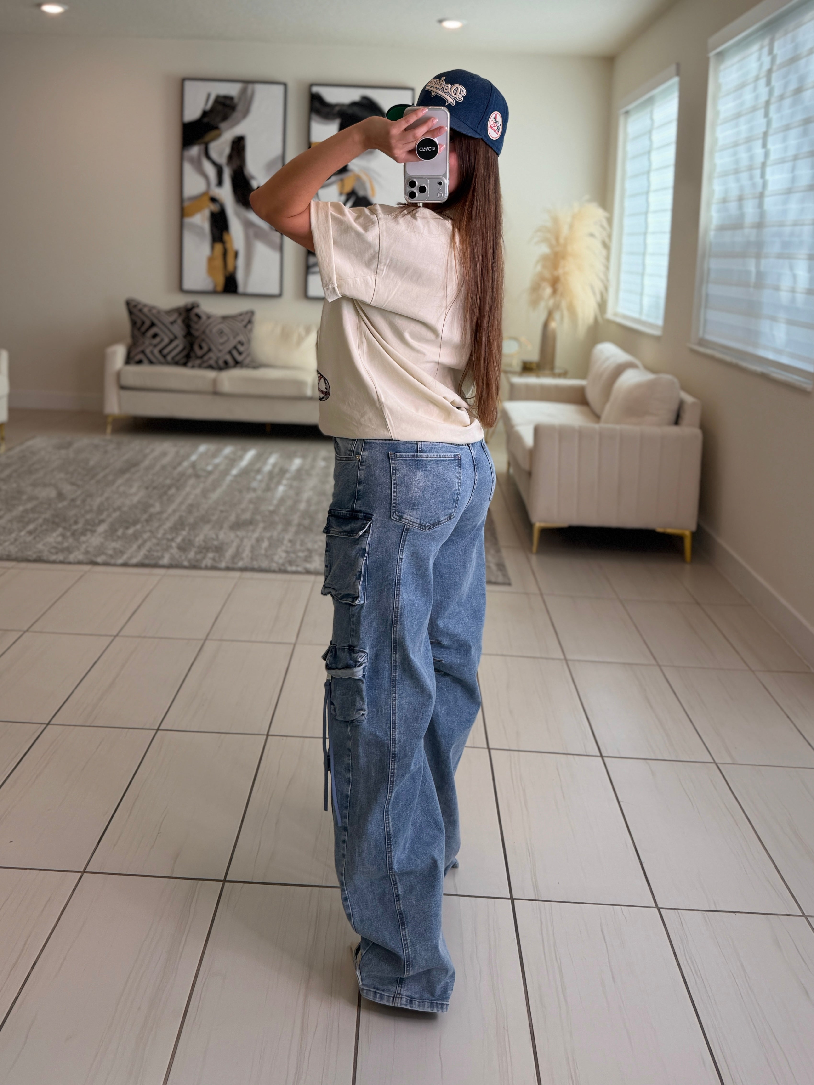 Gravity Flow Cargo Denim Pants