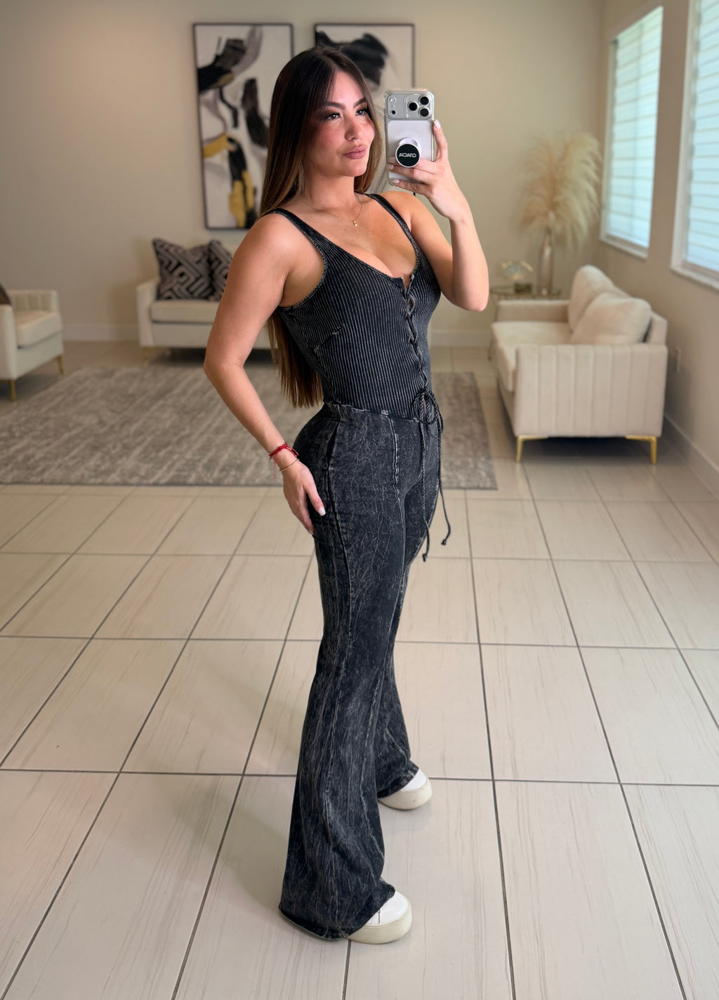 Illusionist Washed Black Jumpsuit