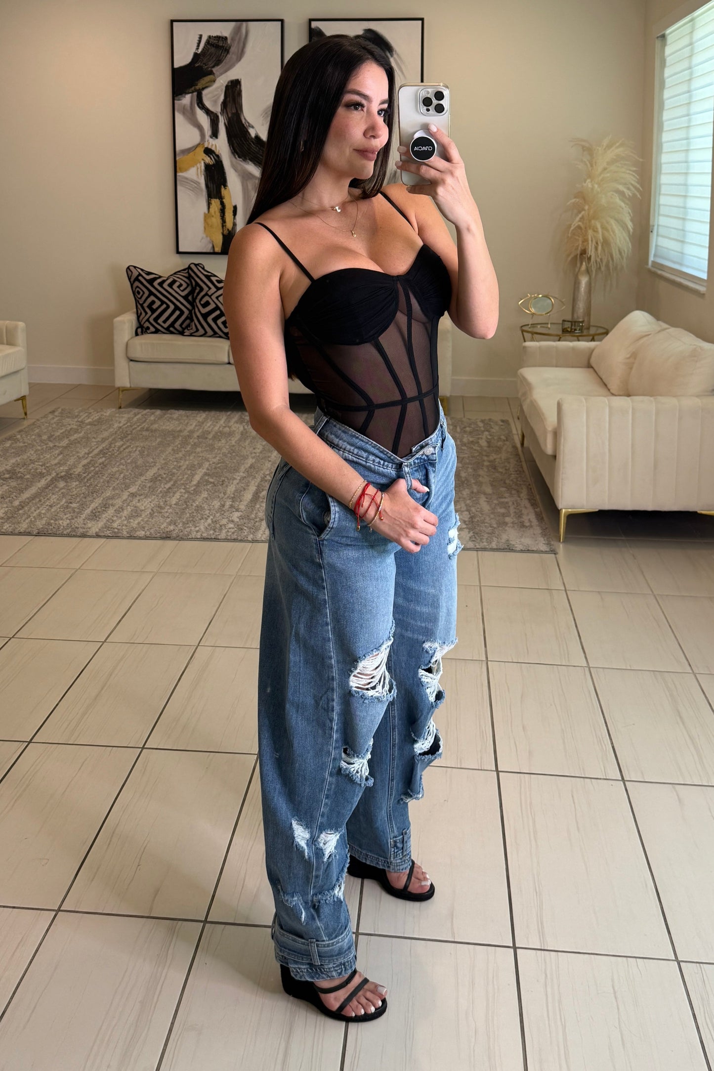 Very Mindful Black Bodysuit