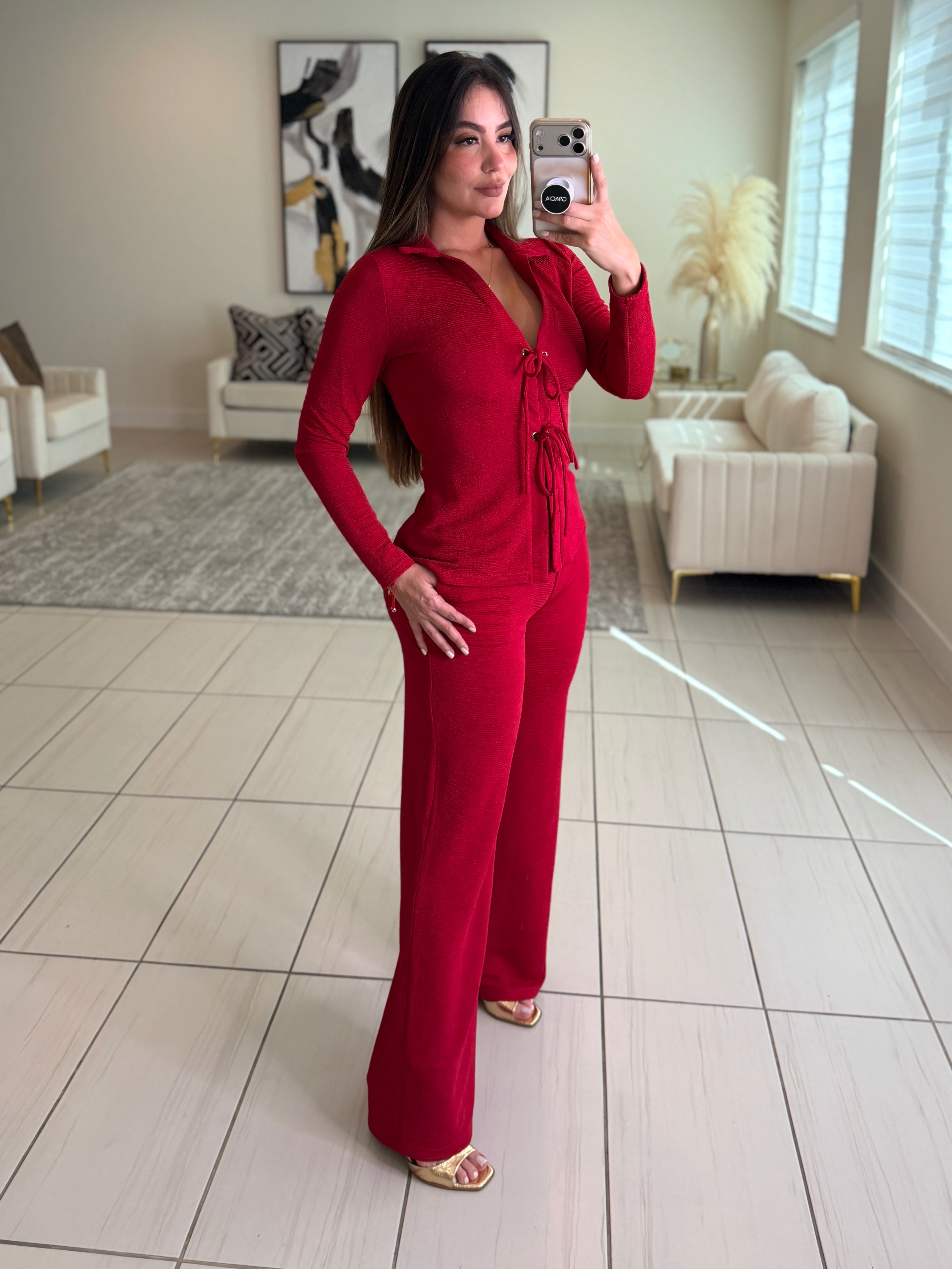 Scarlet Obsession Red Pants Set