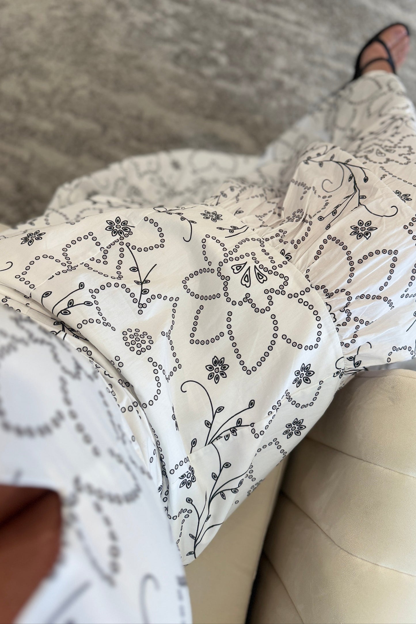 Garden Drift White Maxi Dress