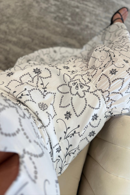 Garden Drift White Maxi Dress