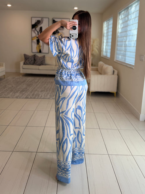 Modern Motion Blue Pant Set