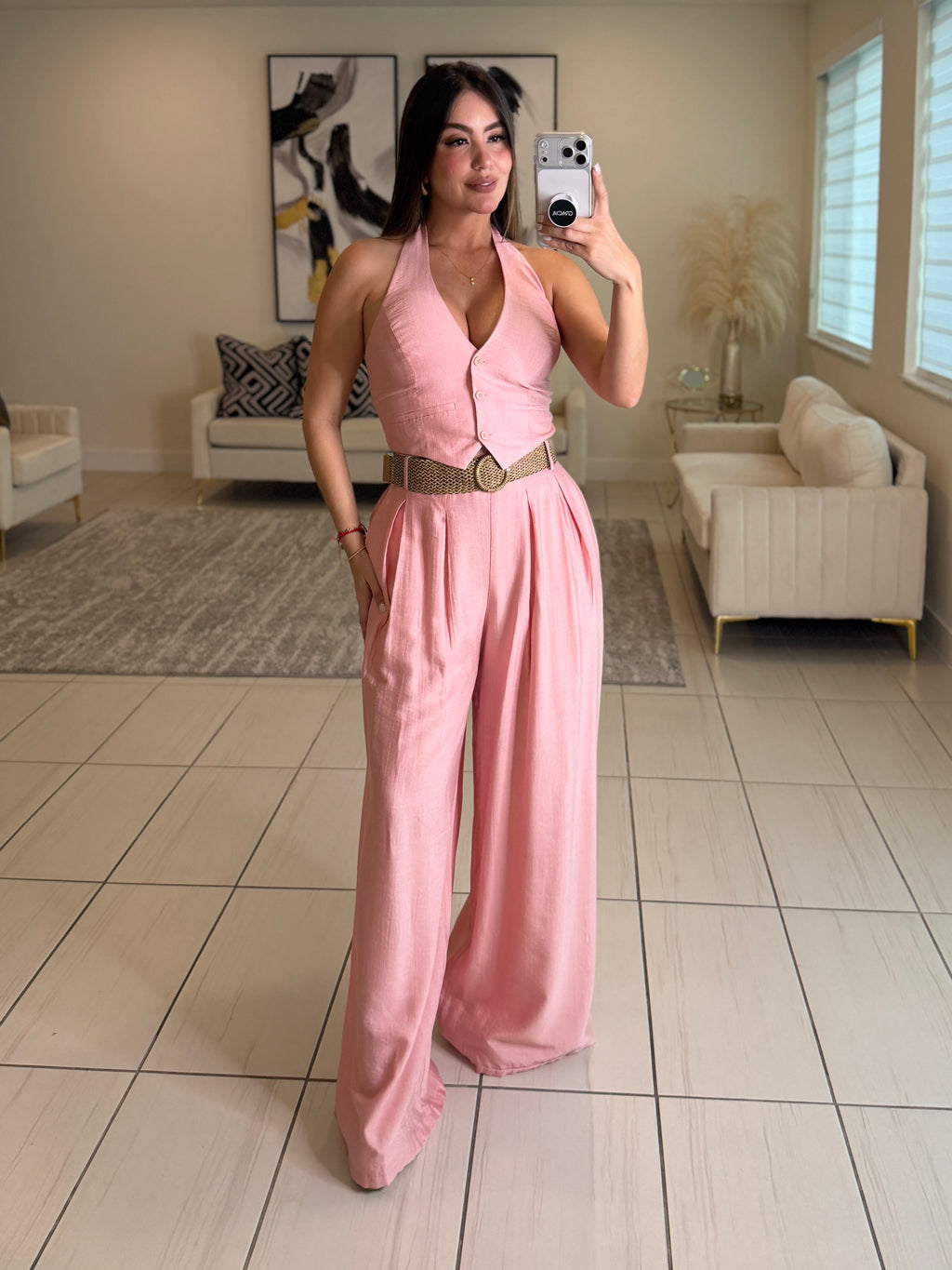 Sunkissed Soft Pink Pant Set