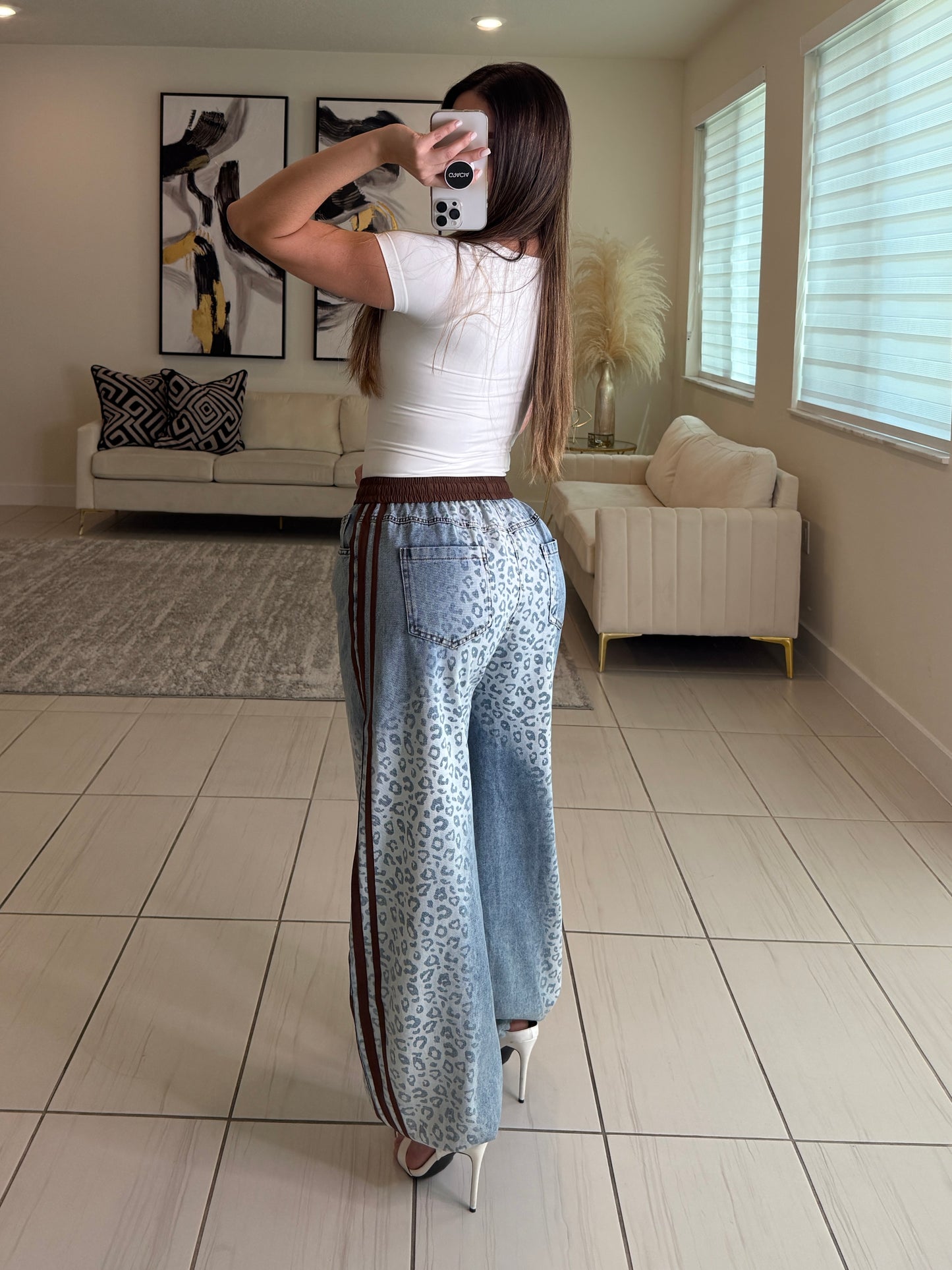 In Demand Brown Stripes Denim Pants