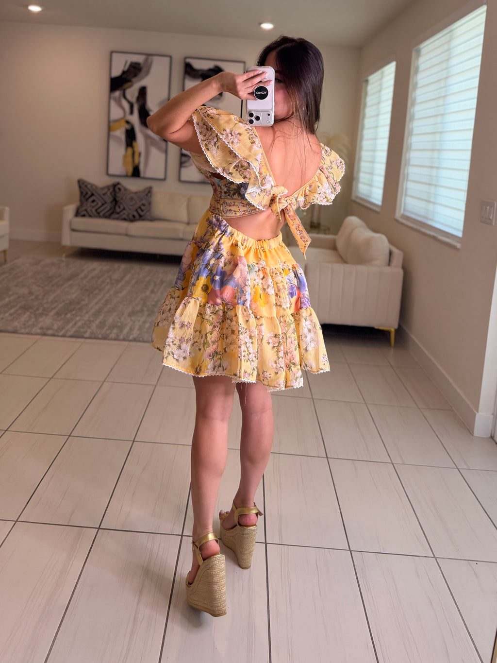 Radiant Reverie Floral Yellow Dress