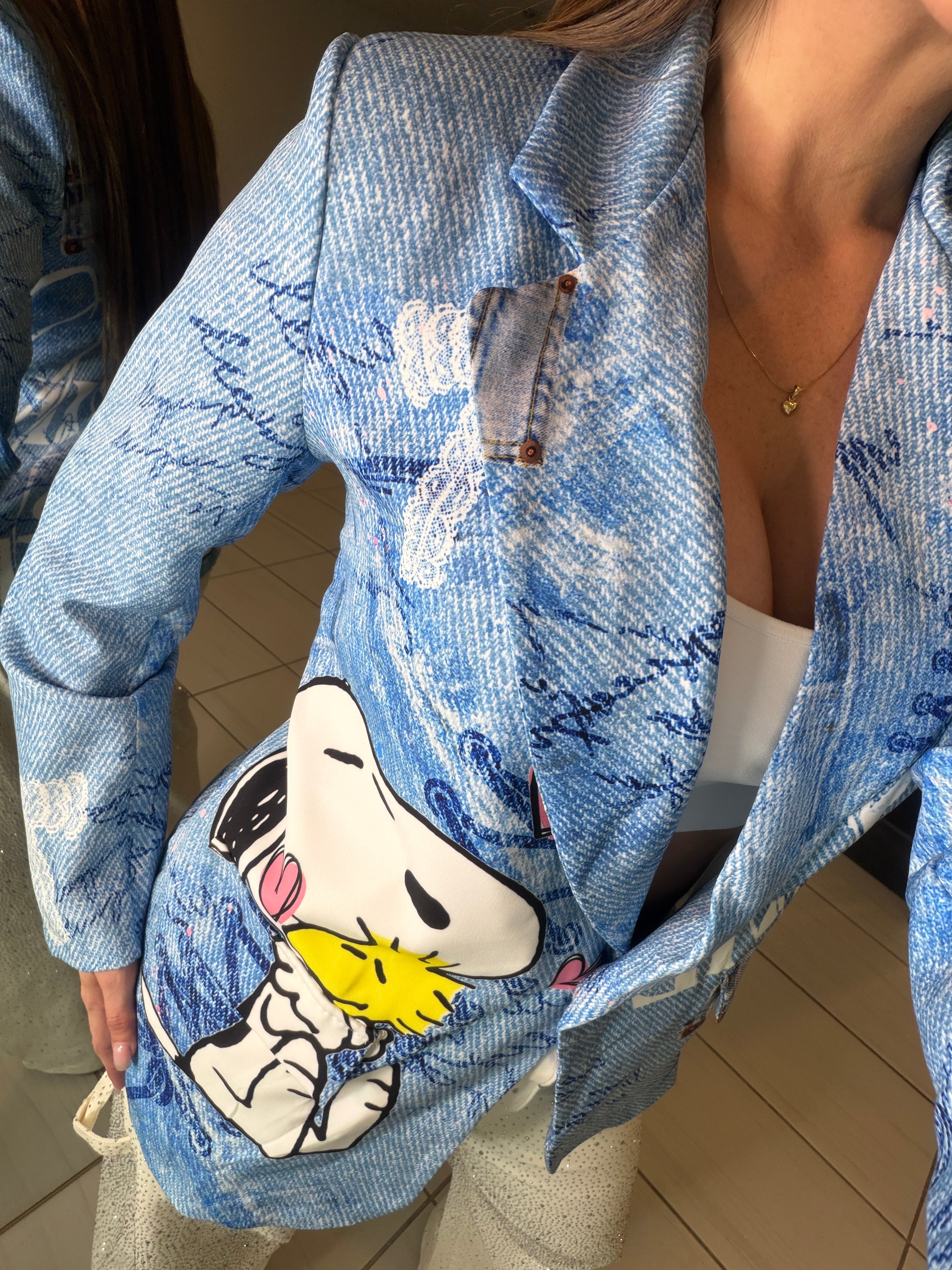 Glamorous Printed Blue Blazer