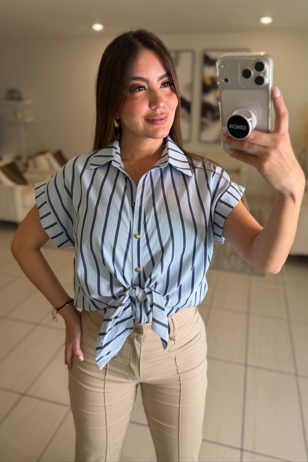 Angelic Stripes Blue Shirt