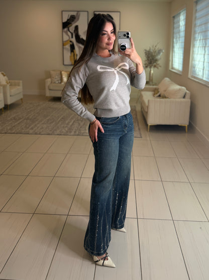 Glitter Waterfall Denim Pants