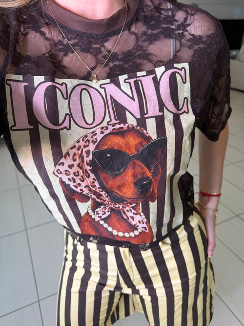Iconic Puppy Brown Tshirt