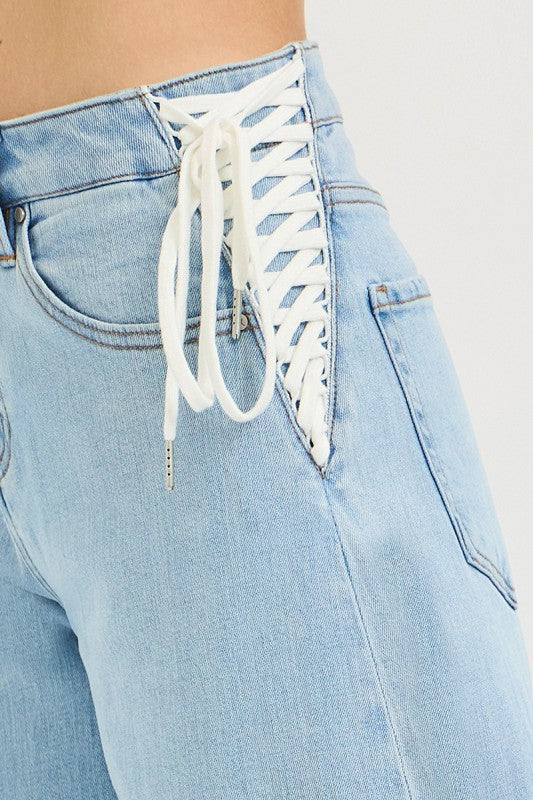 Slouchy Crop Barrel Denim Pants