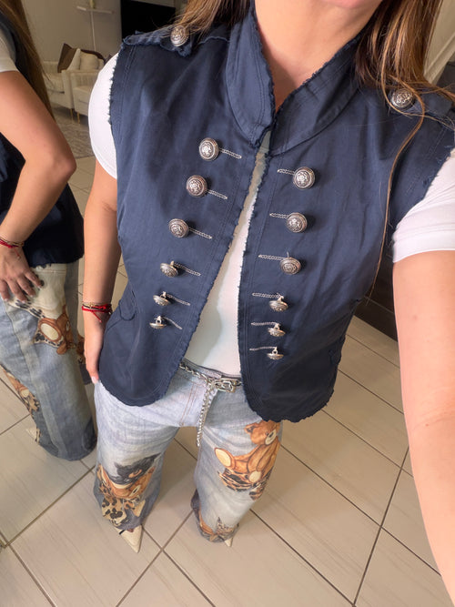 Napoleon Navy Blue Vest Jacket