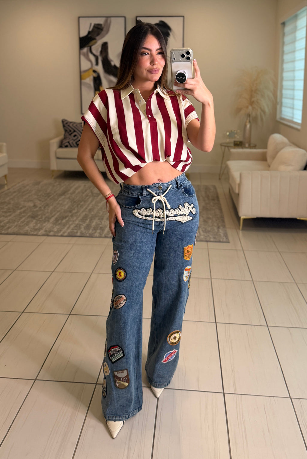 Stunning Patches Denim Pants