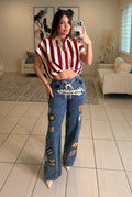 Stunning Patches Denim Pants