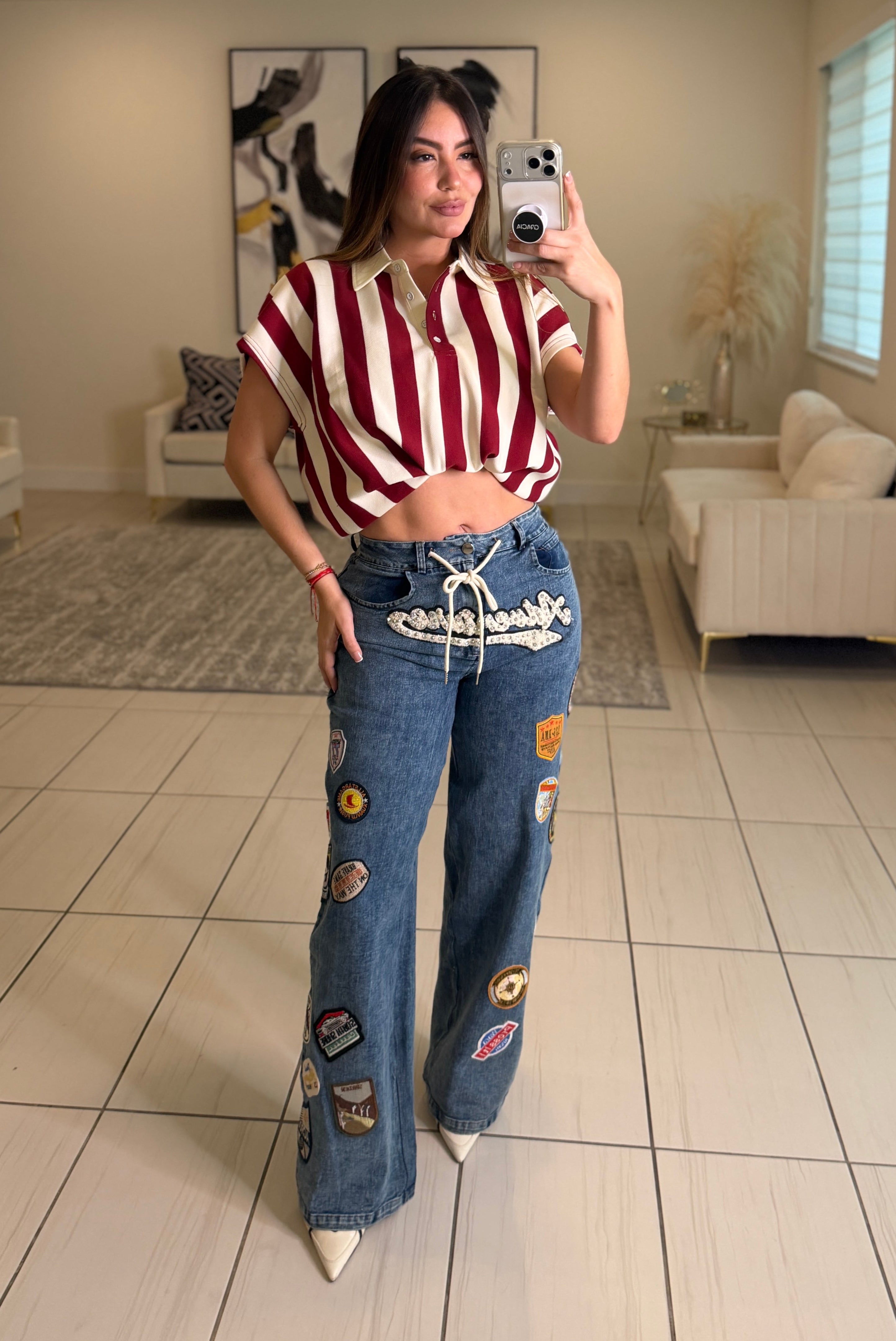 Stunning Patches Denim Pants