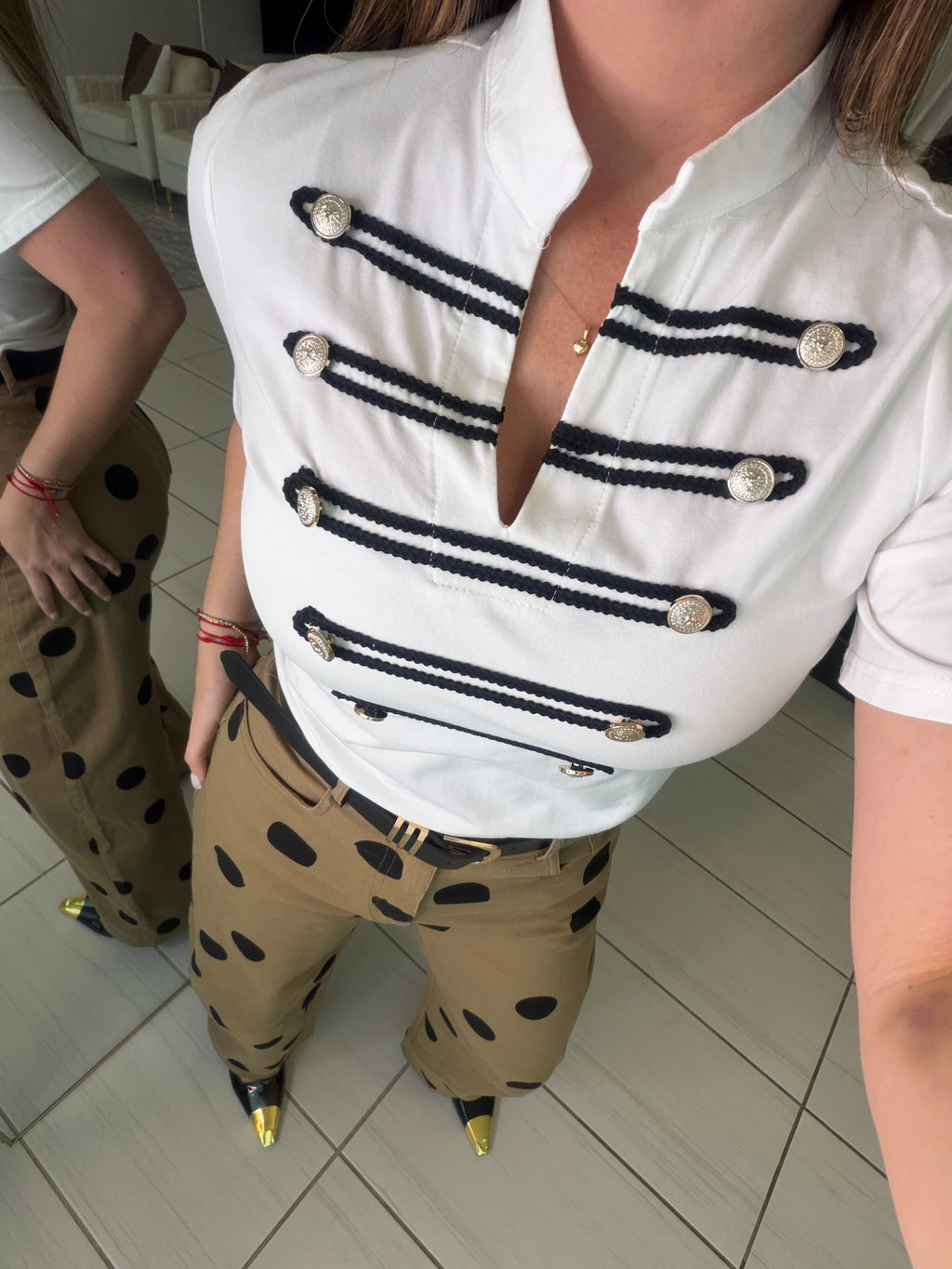 Polka Dots Mocha Barrel Pants