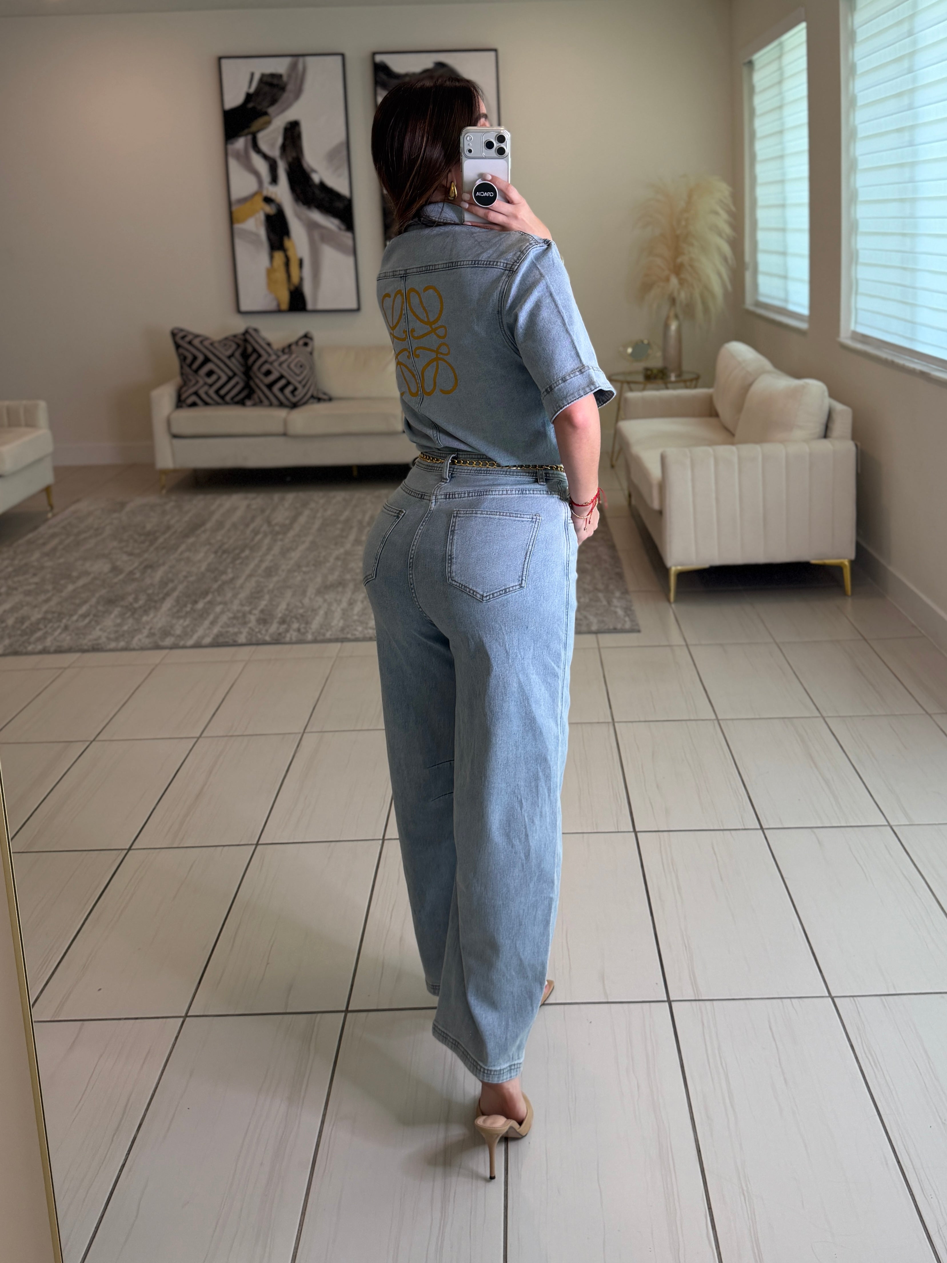 Iconic Light Denim Pant Set
