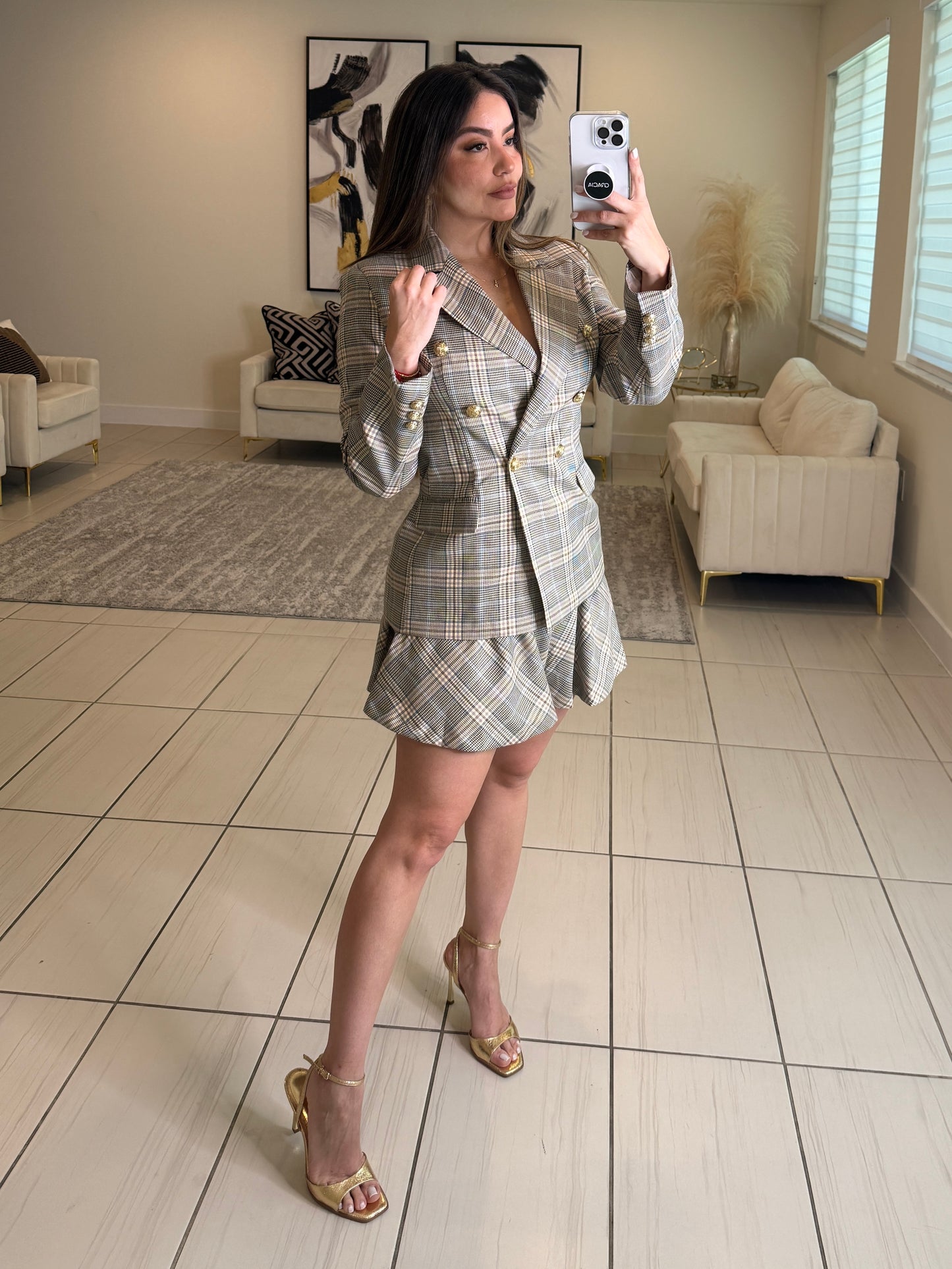 Elite Standard Plaid Short Set