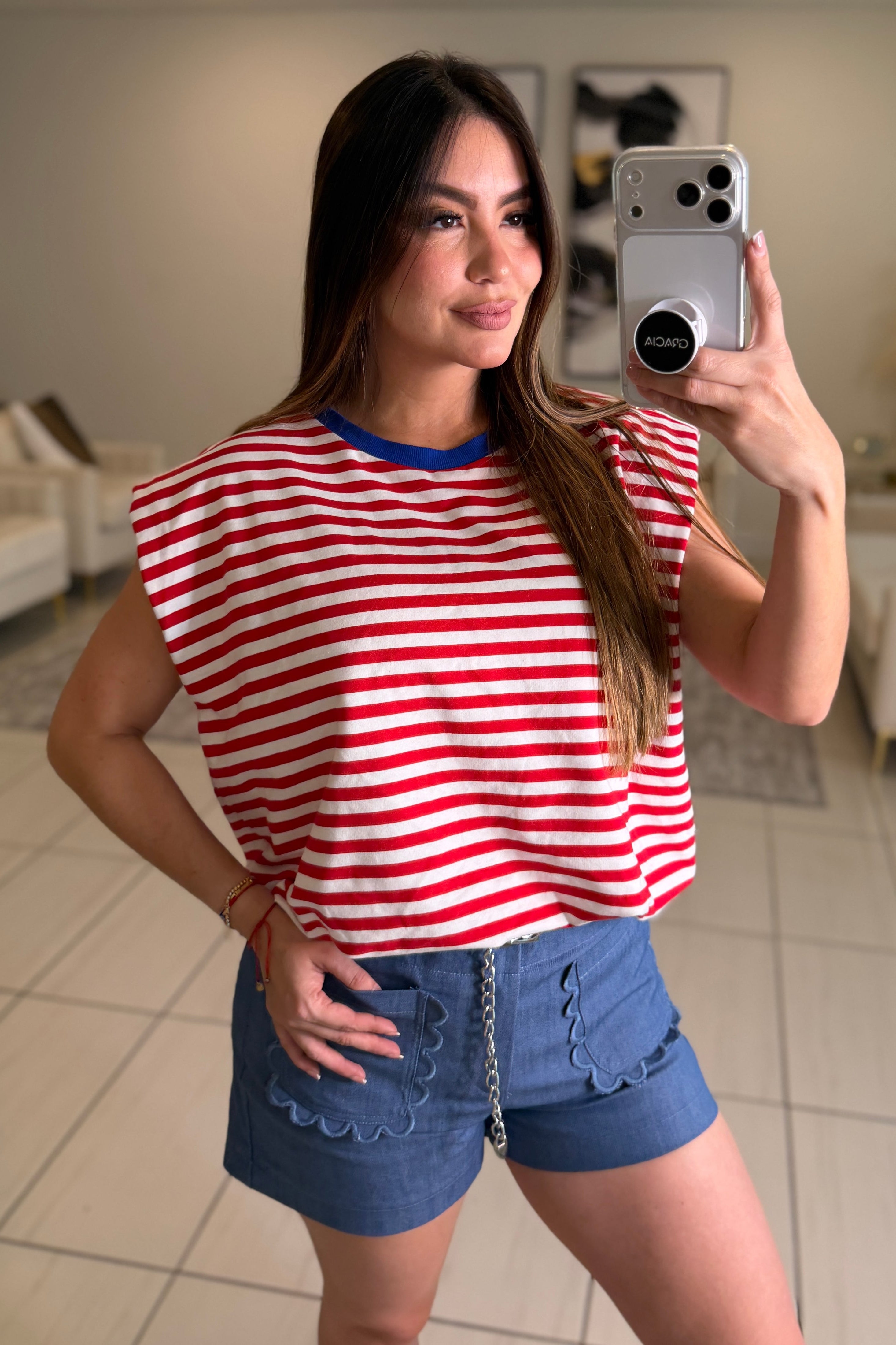 Sweet Stripes Red Top