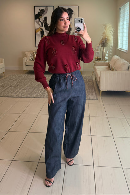 Lustrate Line Dark Denim Pants