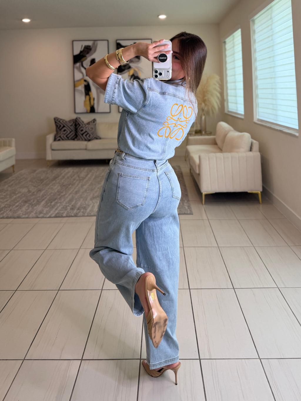 Iconic Light Denim Pant Set
