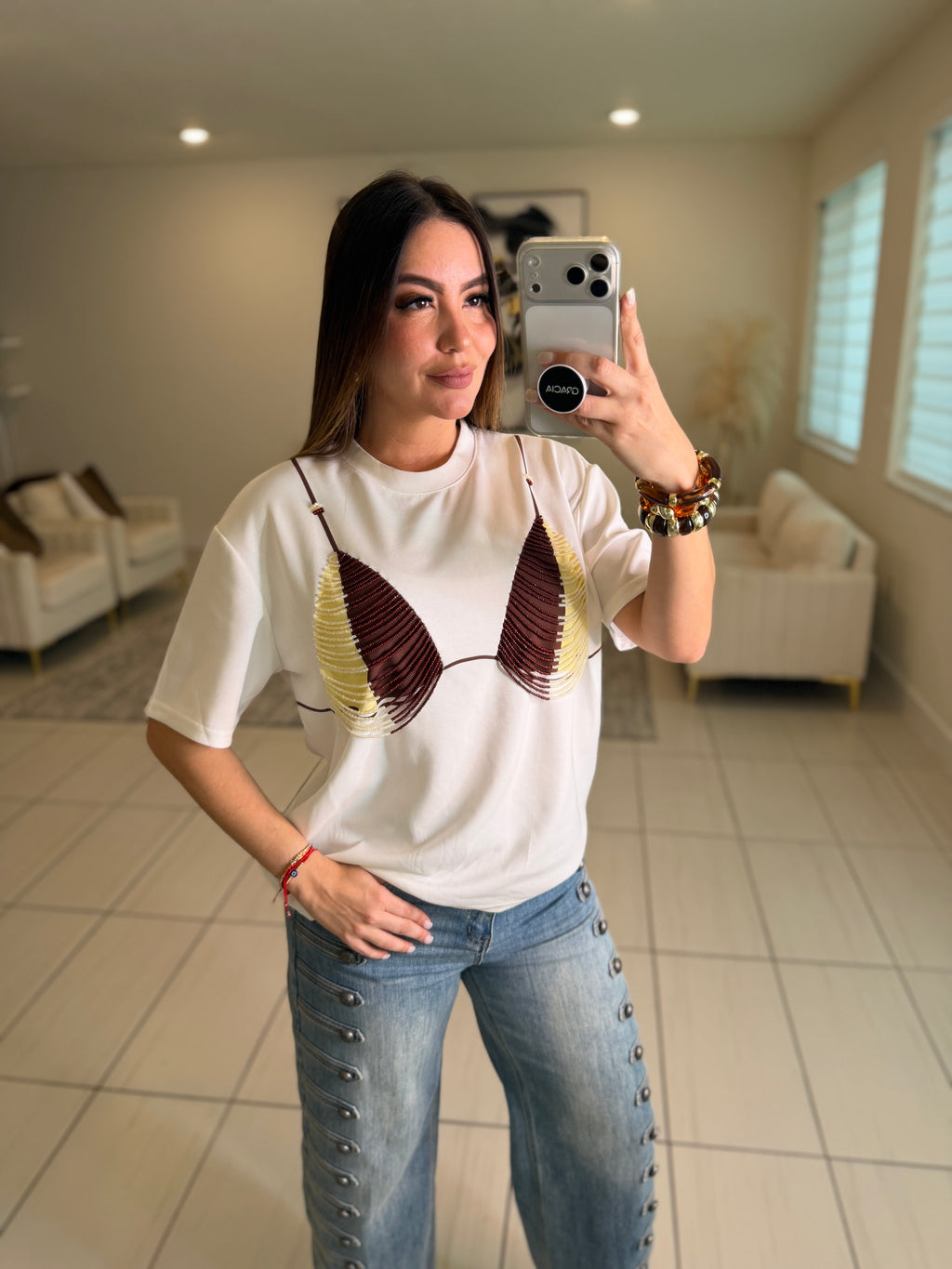 Embellished White Tshirt