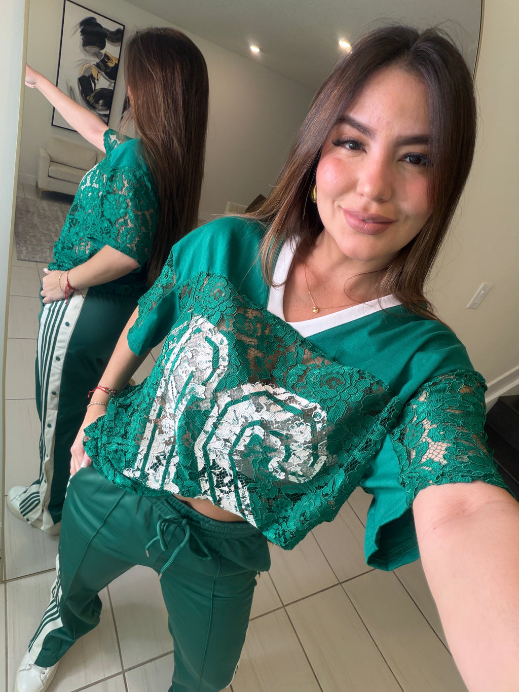 Sporty Chic Green Comfy Pant Set