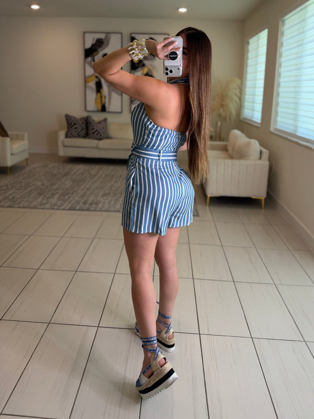 Oceana Stripes Blue Romper