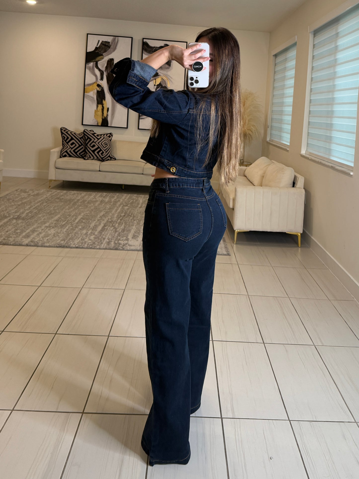 Iconic Elegance Denim Pant Set