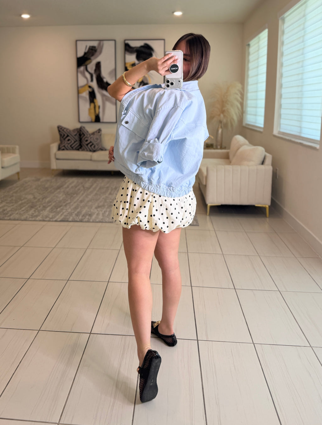 Sweetest Dots Balloon White Shorts