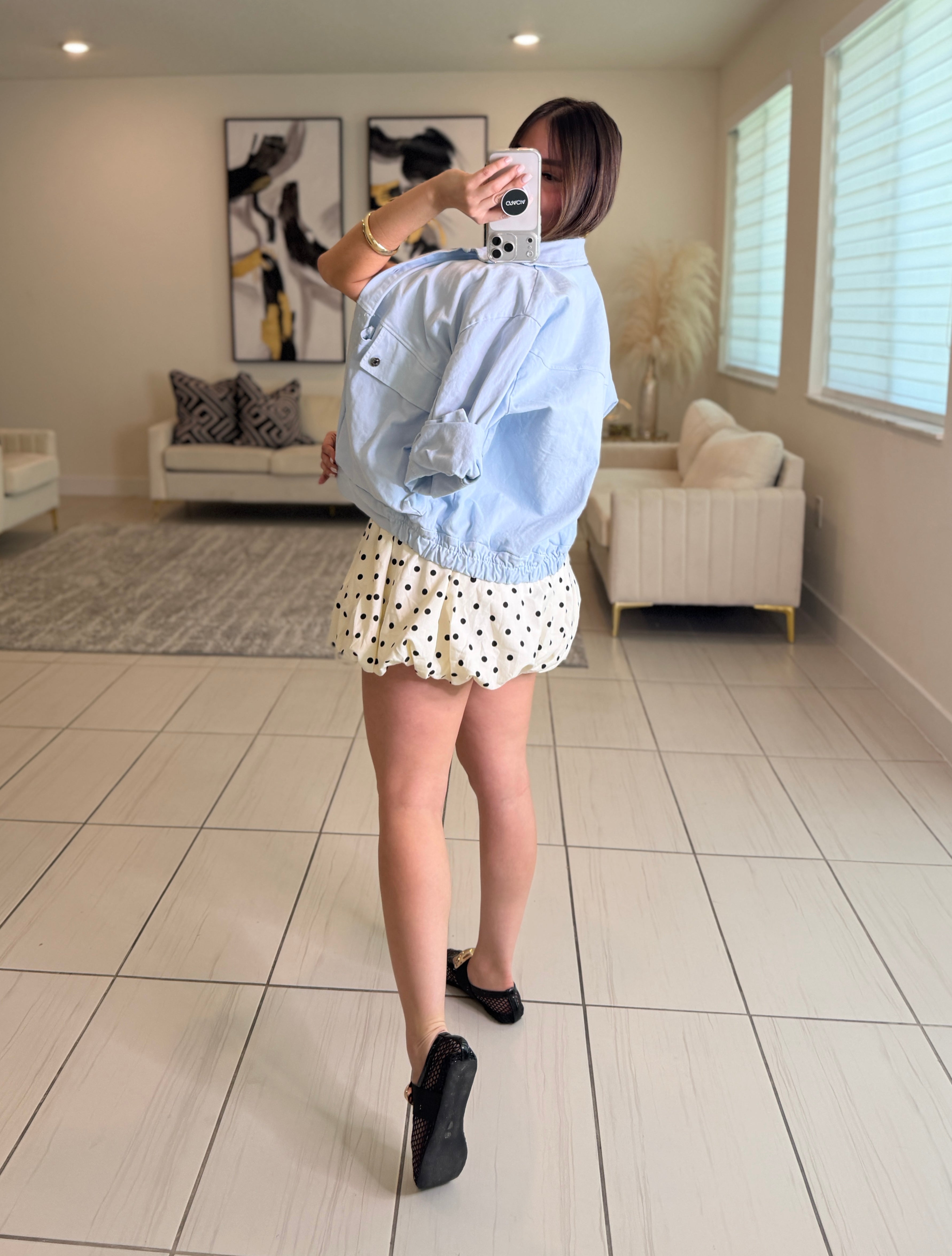 Sweetest Dots Balloon White Shorts