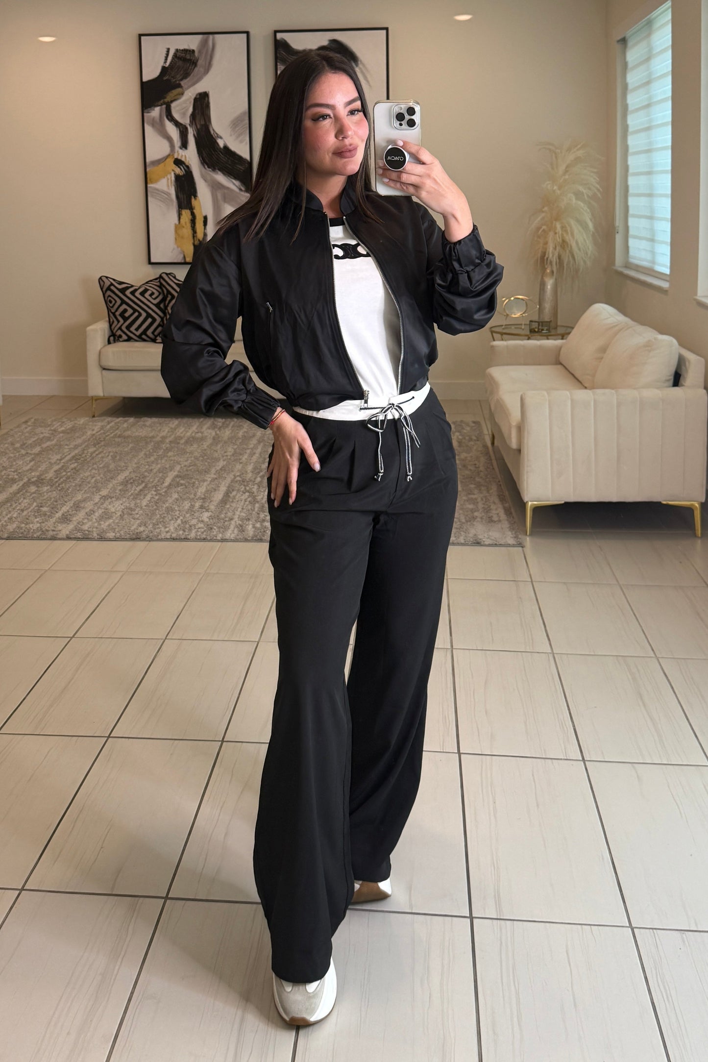 Cozy Black Bomber Jacket