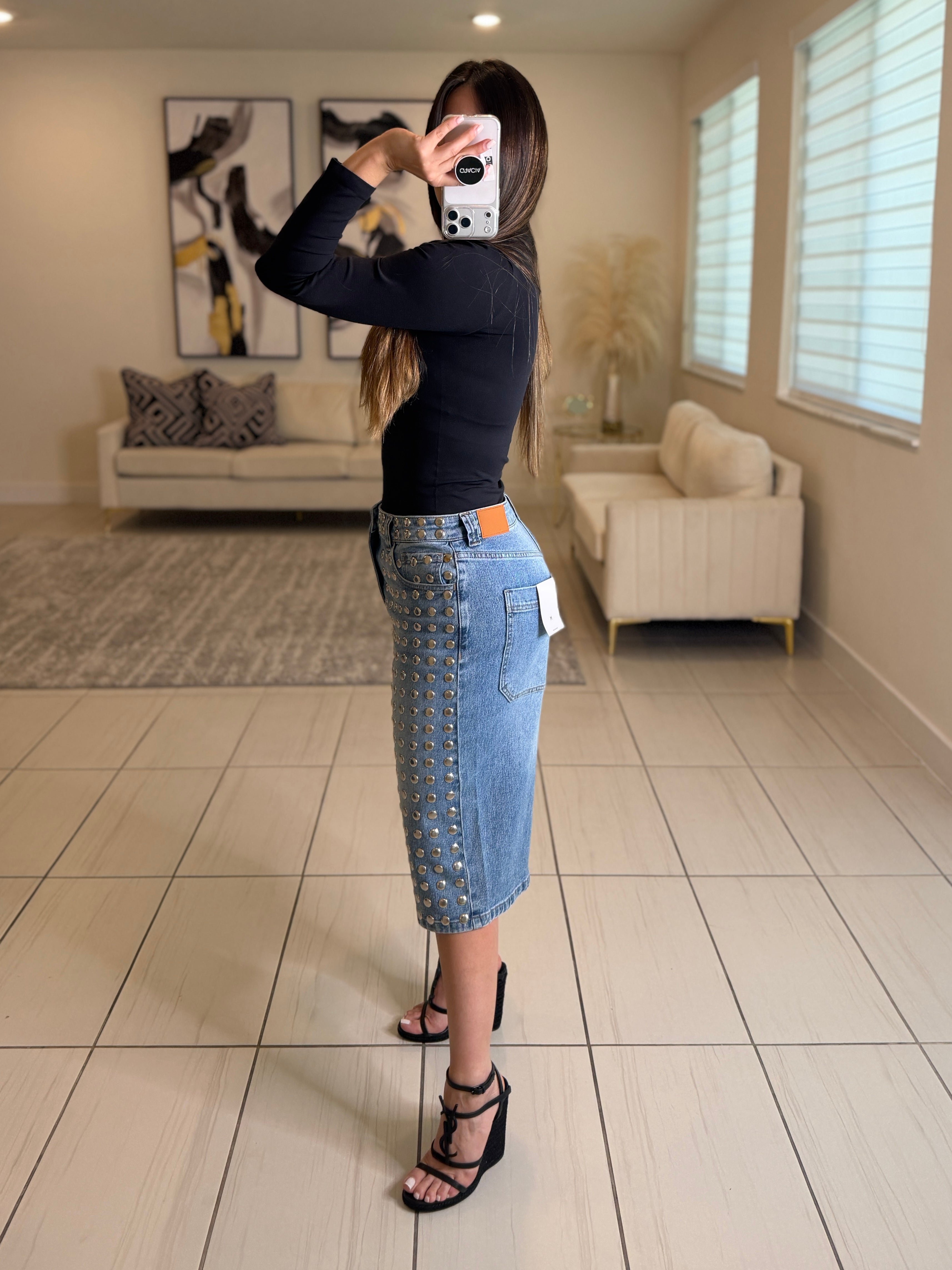 Iconic High Neck Black Basic Top