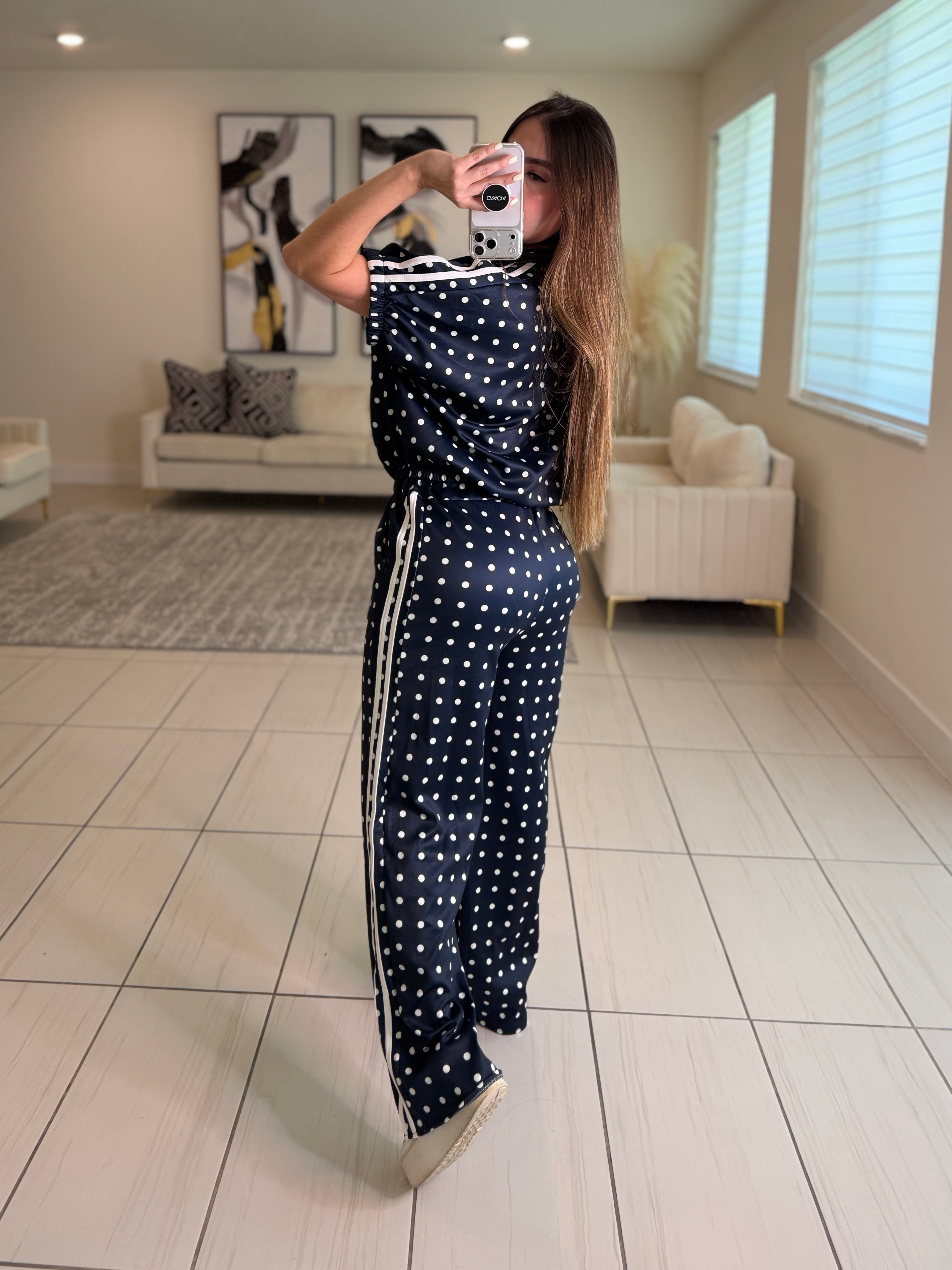 Italian Dots Navy Blue Pants Set