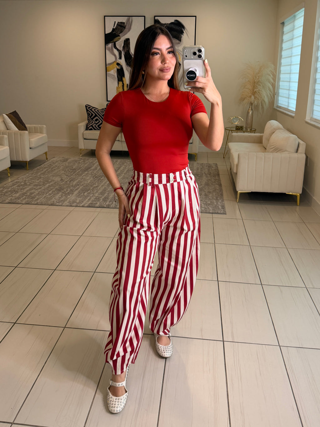 Gravity Stripes Red Pants