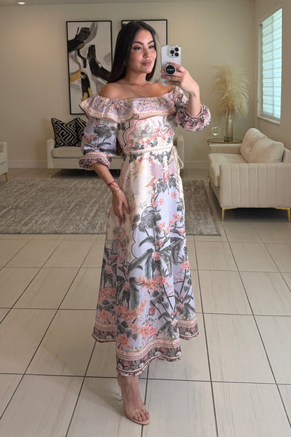 Meet At Sunset Floral Midi Dress